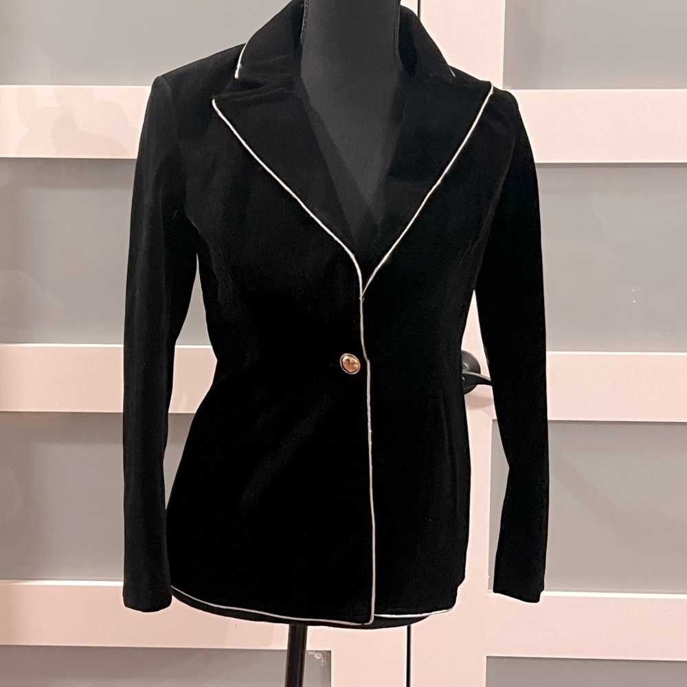 TISSU black velvet blazer. Size S. Made in Italy